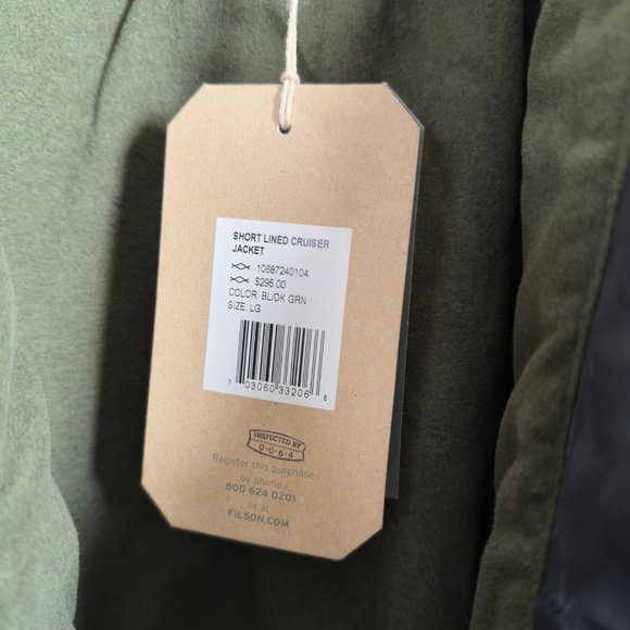 Filson Short Lined Cruiser Jacket - Black/Dark Green (Waxed Cloth) Soy Wax inc. - Picture 4 of 10